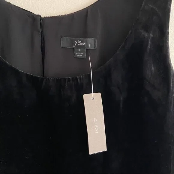J. Crew Velvet Black Sleeveless Tank Size 4 - Picture 3 of 8